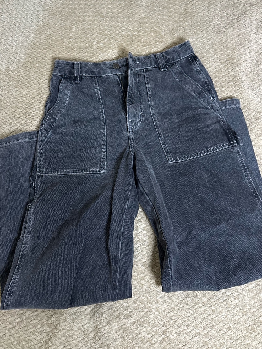Glassons Washed Black Relaxed Utility Jeans